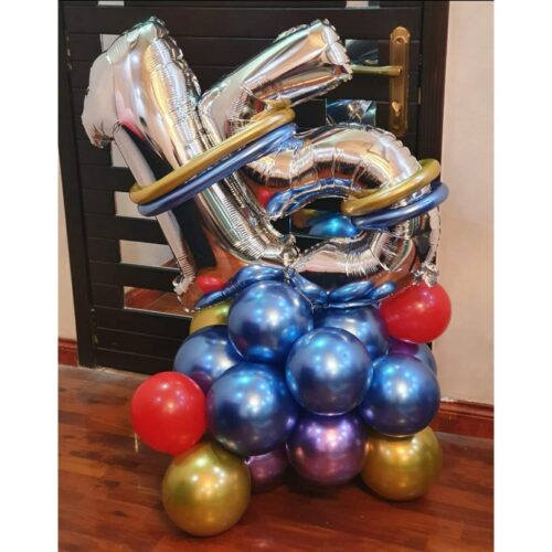 Bunch of helium balloons with notes/pictures