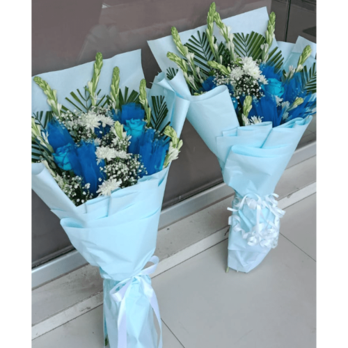 Fresh Imported Flowers Bouquet with message tag (Lahore)